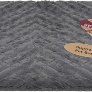 Rosewood Orthopaedic Bone Grey Plush Dog Mattress, Small, 22” x 15”