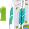 SSKHE Dog Toothbrush and Cat Toothbrush Dual Ended Dog Plaque Remover,2Pcs Puppy Toothbrush+1Pcs Dog Finger Toothbrush,Use with Dog Toothpaste & Cat Toothpaste