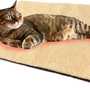 SUOXU Cat Bed Self Heating cat cushion Pet Pad Blanket No Electric Self Warming,Plush Cat Sleeping Heated Bed Non Slip Machine Washable Warm Mat for Indoor Outdoor Cats,Dogs,Rabbits 60x45cm