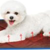 Self Heating Dog Bed, Warm Pet Crate Bed Mattress Winter Dog Cushion Mat Cat Bed for Indoor Dog Blanket Cushion Washable Cat Heat Pad Soft Puppy Sleeping Mat for Dog Crate, Floor (S/16 * 20in, Brown)