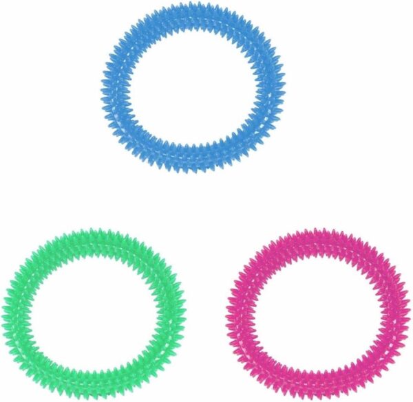 Soft Rubber Dental Dog Ring Toy Puppy Teeth Cleaning Healthy Gums Chew Toy Teething & Smiley Face Magnet
