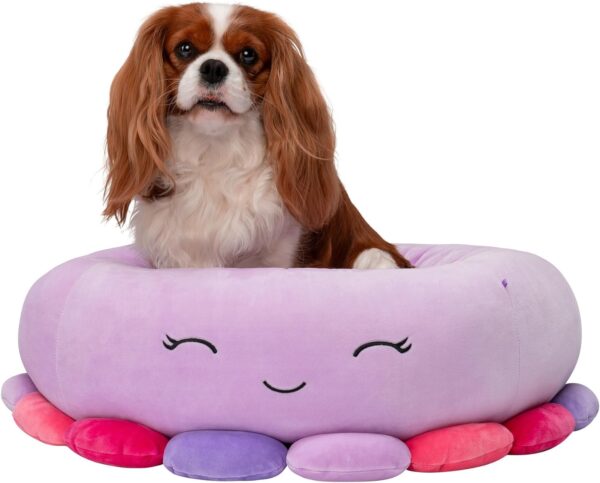 Squishmallows Official 24-Inch Beula Octopus Pet Bed - Medium Ultrasoft Official Plush Pet Bed,purple