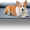 TJSOULER outdoor Dog Bed with Removable Bloster, Cooling Raised Dog Bed for Small to Medium Dogs, Breathable Washable Mesh, Elevated Dog Bed for Home and Garden, M, Grey