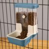 TOKAYIFE Automatic Pet Feeder, 800ml Adjustable Outlet Food Dispenser Power-Free for Small Animal Cage Crate Hutch Rabbit Cat Puppy Guinea Pig Chinchilla Bird Hamster (Blue)