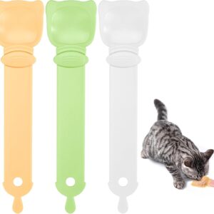 TXPZOH Cat Strip Happy Spoon 3 PCS Multi Functional Pet Spoons Cat Feeder Cat Strip Squeeze Spoon, Cat Treat Feeding Spoon Cat Food Spoon for Wet Food Liquid Snacks Water