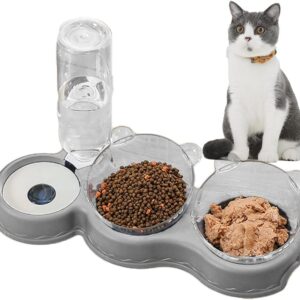 TeTupGa Cat Bowls, 3 in 1 Detachable Bowls For Cat Dog Puppy Feeder Anti-spil Food Bowl Water Automatic Drinking Bottle