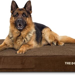 The Dog’s Bed Orthopaedic Dog Bed XL Brown Plush, Waterproof Memory Foam Dog Bed