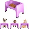 The Fluff Trough Elevated Dog and Cat Bowl Feeding System with Silicone Bowl for Small to Medium Pets - Vet Approved, Food Safe, Non-Toxic, Dishwasher Safe, Perfect for Flat-Faced Pets, Purple