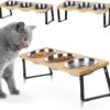 Tilted Cat Bowls, Adjustable Height Elevated Feeder Bowls for Cats and Small Dogs, Stainless Steel Raised Feeding Bowls with Stand, Anti Vomit, Anti Slip Cat Food and Water Bowls