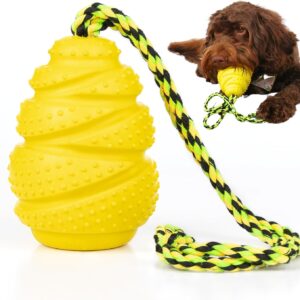 Ultimate Dog Chew Toy, Tough Durable and Interactive Dental Care Toy for Medium/Large Dogs, Indestructible and Safe for Aggressive Chewers, Yellow, UK