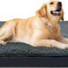 VERTUPET Memory Foam Dog Bed Large Washable Orthopedic Dog Mattress for Crate Reversible Soft XL Fluffy Calming Warm Plush Sofa Pillow Cushion Waterproof Blanket Mat with Removable Cover