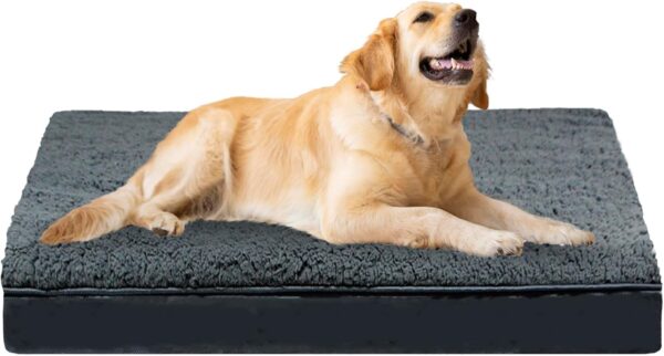 VERTUPET Memory Foam Dog Bed Large Washable Orthopedic Dog Mattress for Crate Reversible Soft XL Fluffy Calming Warm Plush Sofa Pillow Cushion Waterproof Blanket Mat with Removable Cover