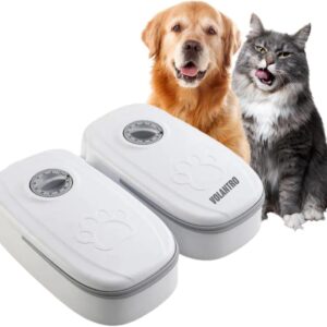 VOLANTRO Automatic Pet Feeder With Ice Pack, 2 Meal Feeder for small Dogs, Dry and Wet Food Dispenser for Cats, 48-hours Timer