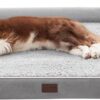 WESTERN HOME Dog Beds Large Washable,Soft Orthopedic Dog Beds with Removable Washable Cover,Extra Large Waterproof Dog Bed with U-Shape Bolster Grey,106 x 76 x 19 cm