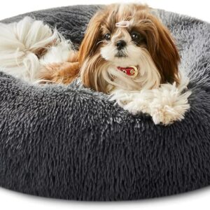 WESTERN HOME WH Dog Bed,Cat Kitten Bed large washable,Waterproof Scruffs Dog Bed,Fluffy Plush Dog Basket with Anti-Slip Bottom,Dark Grey,XL (70x70x20 cm)