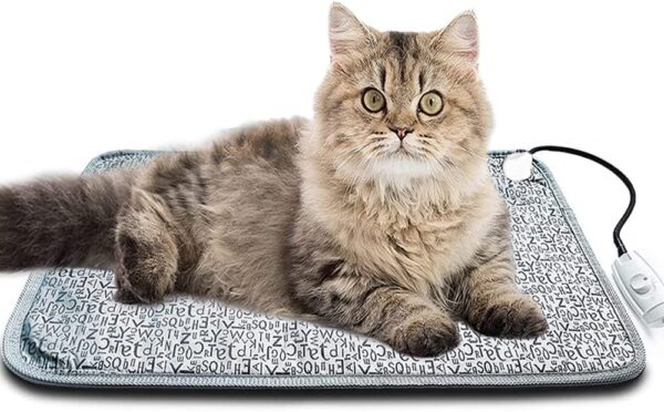 WOWOHA Pet Heating Pad for Cats Electric Heated Bed Mat for Kitty Waterproof Cat Warming Pad Outdoor Pet Heated Pad (Letter)
