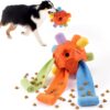Yikko Interactive Snuffle Ball, Upgraded Chew Dog Toys for Aggressive Chewers, Cloth Strip Hiding Food for small Medium Dogs (Rainbow Orange)