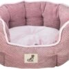 allpetsolutions Dog Bed - Warm, Fleece-Lined Machine Washable with Raised Rim - Calming Pet Sofa with Extra Soft Reversible & Removable Pillow Cushion - Pink, Large