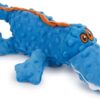 goDog Gators Squeaky Plush Dog Toy, Chew Guard Technology - Blue, Large