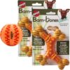 moofin Bam-Bones X-Bone, Dental Dog Toys for Aggressive Chewers, Bundle Teeth Cleaning Pet Chew Ball, Nylon & Bamboo Fiber Stick, Promotes Oral Health, Dog Chew Toy, [Pack of 2]