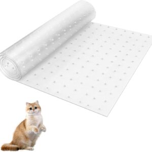 38 * 112cm Carpet Cat Scratch Protector with Spikes Bottom, Clear Cat Carpet Protector for Doorway, Non Slip Cat Scratching Deterrent, Reusable Cat Dog Scratching Pad, Carpet Protector for Pets