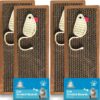 4pk Cat Scratching Board 37.5 x 12cm Reversible Cat Scratcher Cardboard Cat Scratchers for Indoor Cats, Small & Large Cat Scratching Pad Cat Scratch Board Cat Cardboard Scratcher for Cats