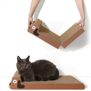 60 x 25cm Cat Scratcher Cat Scratching Board Cardboard for Indoor Cats Small & Large,Foldable Cat Scratching Pad Cat Cardboard Scratcher Large