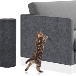 Adiwo Cat Scratching Mat, Self-Adhesive DIY Climbing Cat Scratcher, Anti Scratch Cat Furniture Protectors, Trimmable Cat Scratching Pad Carpet Rug For Sofas, Walls (Grey, 30x100cm)