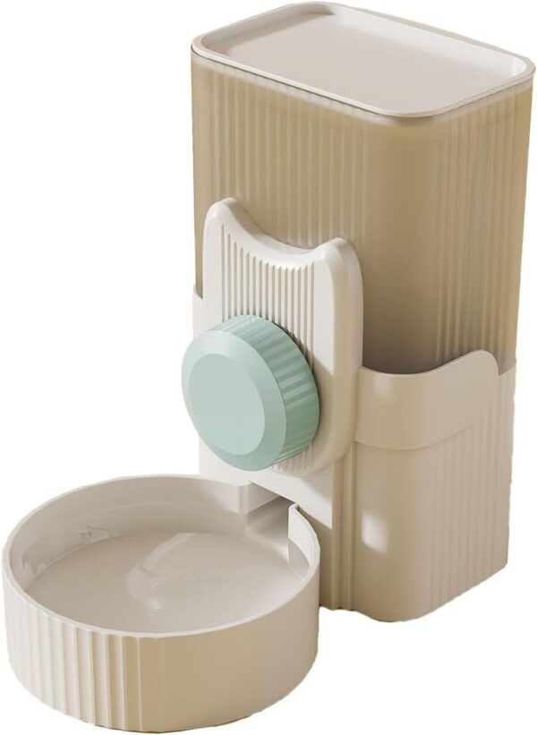 Automatic Cat Feeder, Cat Water Dispenser, Dogs Cats Food Feeder and Water Dispenser 1L, Gravity and Siphon Technology, Visible Window, Hang in Cage, Ideal for Small Medium Pets, Easy to Clean