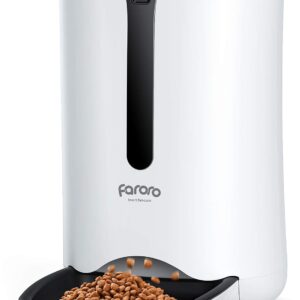 Automatic Cat Feeder, Faroro 7L Cat Feeder with Timer up to 5 Meals Per Day, Portion Control, 10s Voice Recording, Suitable for Small and Medium Pets