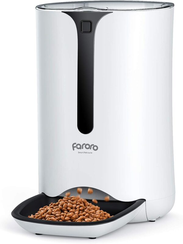 Automatic Cat Feeder, Faroro 7L Cat Feeder with Timer up to 5 Meals Per Day, Portion Control, 10s Voice Recording, Suitable for Small and Medium Pets