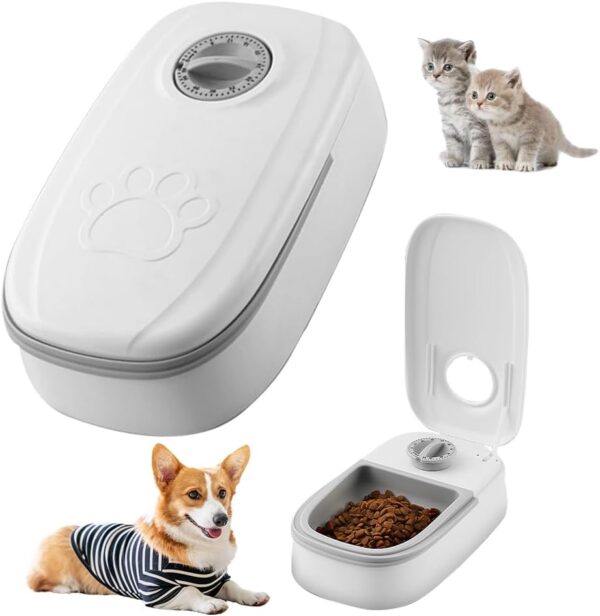 Automatic Cat Feeder, TGKYK 350ML Cat Automatic Feeder with 48H Timer, Automatic Pet Feeder, Cat Food Timer Dispenser for Dry and Wet Food, Automatic Feeders for Cats and Small Dogs