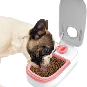 Automatic Pet Feeders - Automatic Cat Feeders for Indoor Cats Pet Food Bowl Programmable Timer Design Wet Pet Food Dispenser for Dogs Cats Pets Animals Fowybe, single meal pink