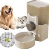 Automatic Replenish Pet Feeder and Waterer, 1L Capacity Auto Gravity Cage Hanging Food and Water Dispenser Set for Dog and Cat Small Animals, 2 in 1 Food/Waterer Container