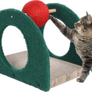 BALAPET Cat Scratch Bed Cat Scratcher Toy with Ball Scratching Ball for Cats and Kittens, Interactive Solid Wood Scratcher Pet Toy Durable Board Pads Prevents Furniture Damage