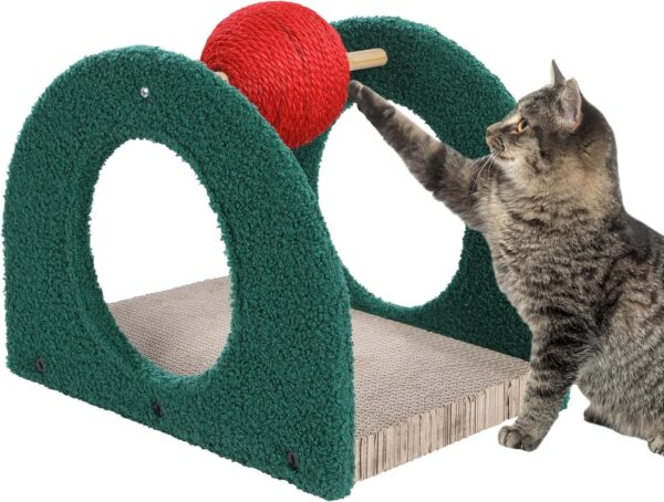 BALAPET Cat Scratch Bed Cat Scratcher Toy with Ball Scratching Ball for Cats and Kittens, Interactive Solid Wood Scratcher Pet Toy Durable Board Pads Prevents Furniture Damage