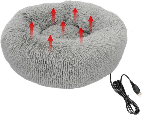 Bexdug Heated Dog Bed, Soft and Comfortable Pet Heating Pads for Cats, USB Charging and Easy to Clean Heated Pet Bed for Small-Sized Pets