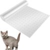 Carpet Cat Scratch Protector with Nail Bottom Non-slip Cat Scratching Deterrent Transparent Anti Dog Scratch Pad Reusable Door Guard for Door Hallway(38 * 110cm)