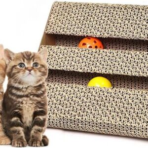 Cat Scratch Pad,Scratcher with Catnip,Scratching Posts,Cat Toy Scratching Board Lounge Set with Bell-Ball Cat Free Catnip by Ayuboom