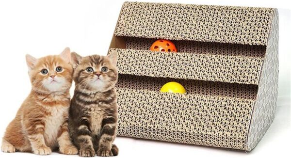 Cat Scratch Pad,Scratcher with Catnip,Scratching Posts,Cat Toy Scratching Board Lounge Set with Bell-Ball Cat Free Catnip by Ayuboom