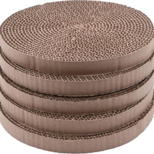 Cat Scratch Pads Round Cardboard Replacement Scratcher Insert Refill Scratching Pad 25.8cm Diameter Catnip Included Pack of 5