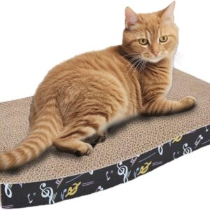 Cat Scratcher Cat Scratching Board Cardboard Cat Scratchers with Premium Scratch Textures Design Curved Shape Reversible Durable Scratching Use Pad (Medium-Wave-Pattern)