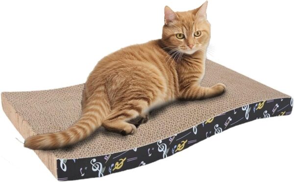 Cat Scratcher Cat Scratching Board Cardboard Cat Scratchers with Premium Scratch Textures Design Curved Shape Reversible Durable Scratching Use Pad (Medium-Wave-Pattern)