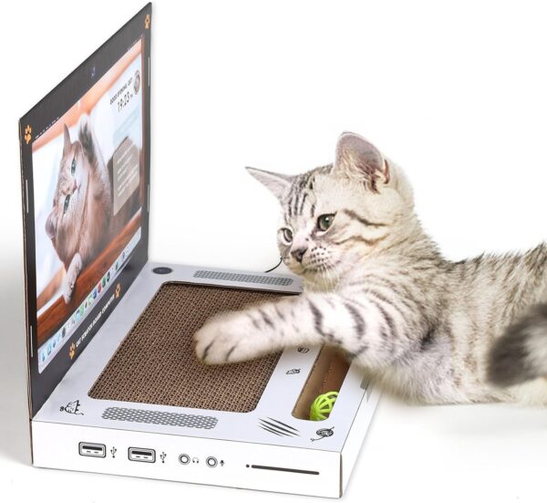 Cat Scratching Board Cardboard Cat Scratchers Creative Cat Scratching Board in the Shape of a Laptop, Durable and Does not Shed Crumbs