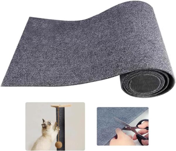 Cat Scratching Mat 30x100cm, Self-Adhesive Cat Scratch Mat Furniture Protectors, Anti Scratch Sofa Couch Cat Scratcher Pad for Wall and Furniture