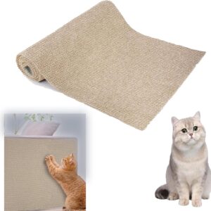 Cat Scratching Mat, Cat Mat, Cat Climbing Wall, Cat Scratch Mat, Anti Scratch Furniture Protector, 30×100 Cm Wall Scratch Pad For Cats, Self-Adhesive Diy Cuttable Climbing Cat Scratcher (khaki)