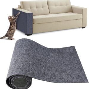 Cat Scratching Mat, Cat Scratch Mat, Anti Scratch Furniture Protector, Cat Scratch Sofa, Self-Adhesive DIY Climbing Cat Scratcher Pad Carpet Rug For Sofas Walls (Grey, 30x100cm)