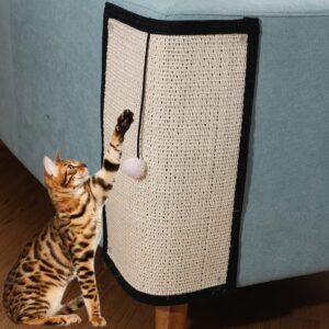 Cat Scratching Mat Sofa Furniture Protector Cat Scratcher Board Natural Sisal Cat Scratching Pad Cat Scratch Couch Cover Guard Cat Claws Care Toy Scratcher Mat Rug Cat Grinding Claw Protect Furniture