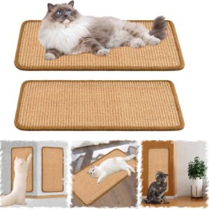 Cat Scratching Mats 2PCS 50x25cm Natural Sisal Cat Scratcher Cat Scratching Board Adhesive Sisal Cat Scratcher Mats, Cat Scratch Mat Cat Scratchers Indoor Cat Scratching Pad Furniture Protectors Sofa