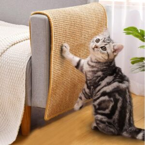 Cat Scratching Pad Sofa Cat Scratch Protector,Cat Scratcher Mat Sisal for Cat Scratch Pad Rug Protecting Furniture 60 × 40CM(Brown)